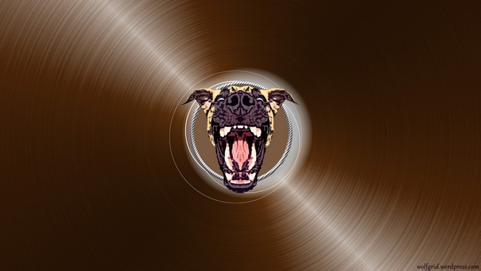 Aggressive dog head with open mouth