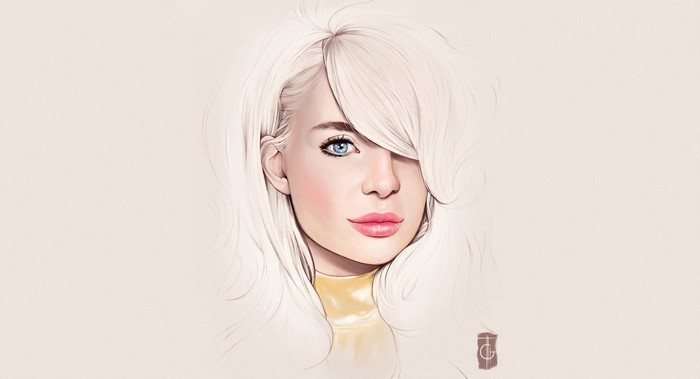 Artwork portrait of a blonde woman