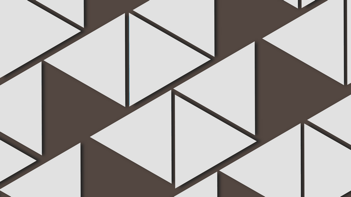 Geometric pattern of white triangles on brown background