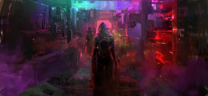 Cyberpunk artwork by Yi Liu