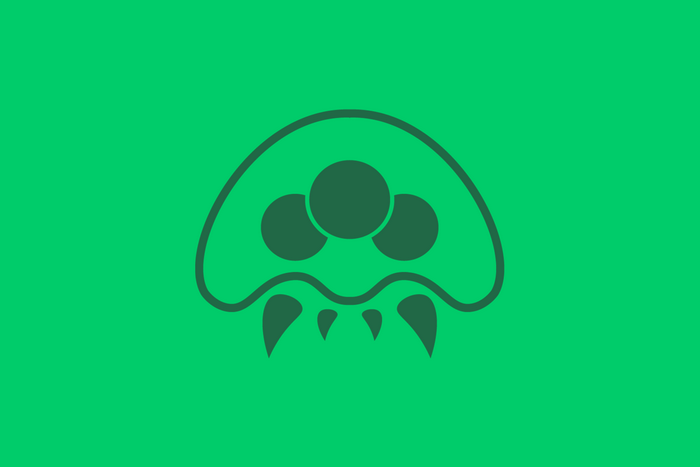 Metroid logo on green background