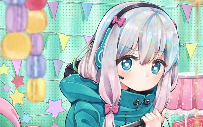 Izumi Sagiri from Eromanga-sensei wearing headphones