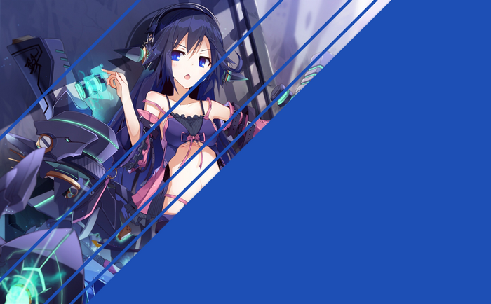 Anime girl with headphones and mechanical arm