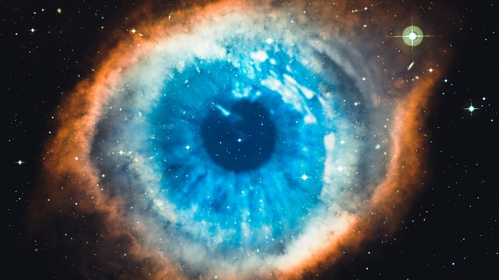 Helix Nebula in Space with Stars