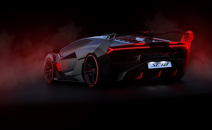 Lamborghini SC18 Alston with red accents and smoke