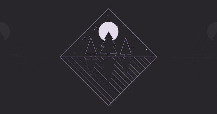 Minimalist abstract trees and moon 4K