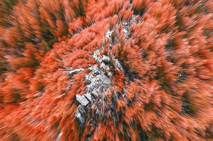 Abstract 3D render with spikes and rocks