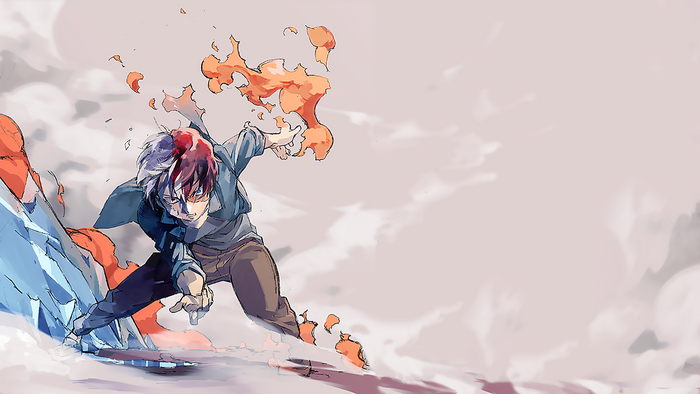 Shoto Todoroki from Boku no Hero Academia using fire
