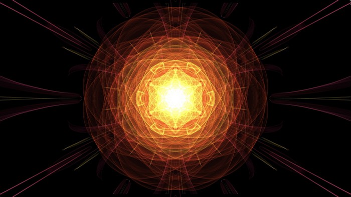 Abstract glowing geometric starburst pattern