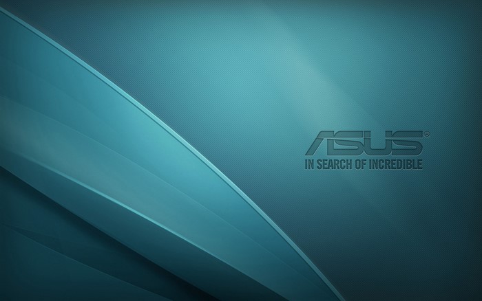 ASUS logo with "In Search of Incredible" tagline on abstract blue background