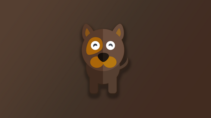 Flat design brown dog with orange patch