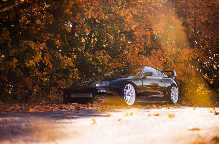 Toyota Supra MK4 Sports Car in Fall