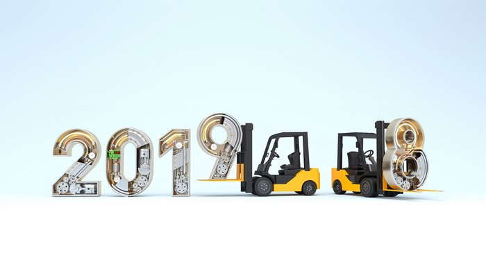 2019 and 2018 numbers with forklifts