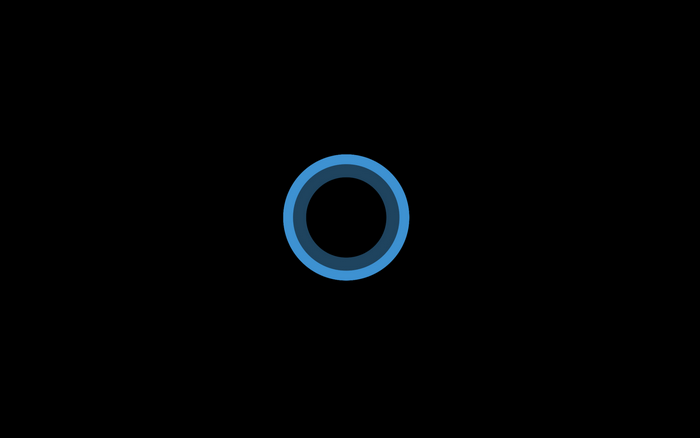 Cortana logo on black background