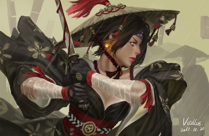 Guweiz Samurai Warrior in Rain