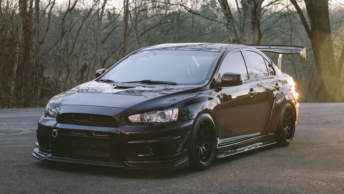 4K Mitsubishi Lancer Evo X car with large spoiler
