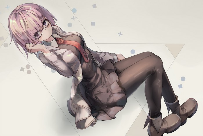 Mash Kyrielight from Fate/Grand Order wearing glasses