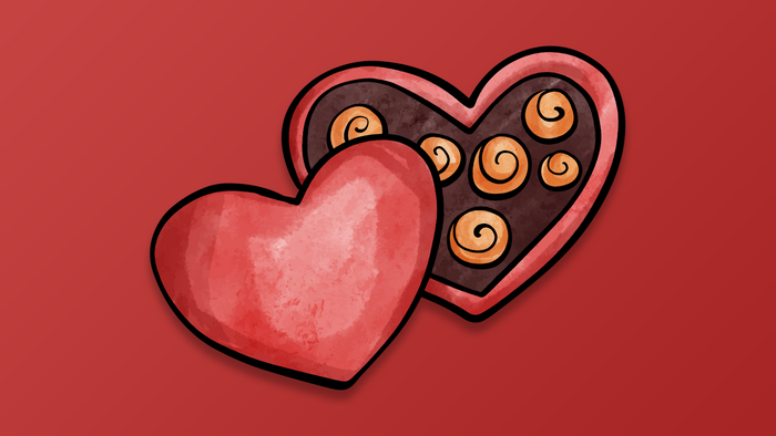Heart-shaped box of chocolates