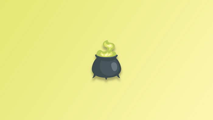 Halloween cauldron with green potion