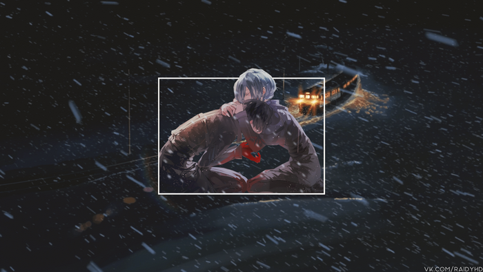 4K Tokyo Ghoul: Touka Kirishima and Ken Kaneki hugging