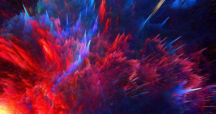 Abstract colorful explosion of red and blue