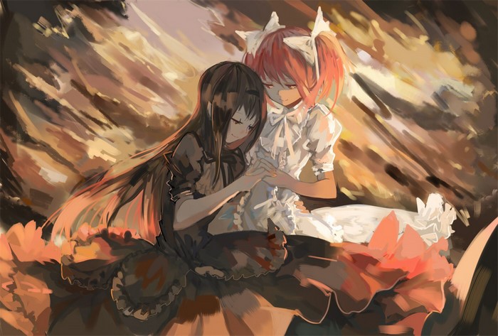 Homura Akemi and Madoka Kaname from Mahou Shoujo Madoka Magica