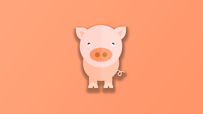 A simple illustration of a pink pig