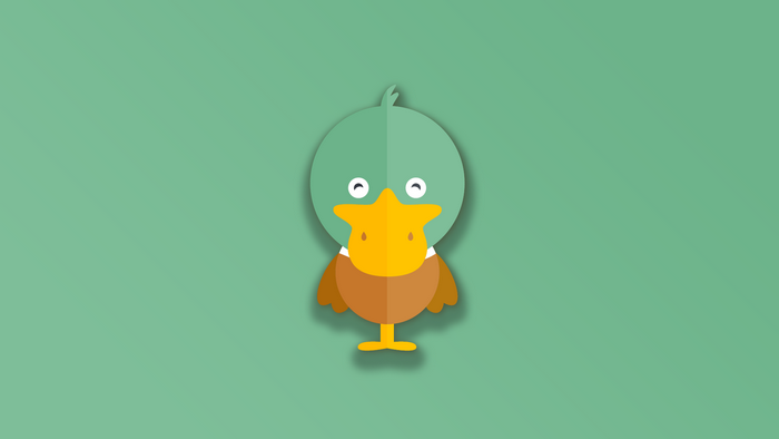 A simple illustration of a cartoon duck