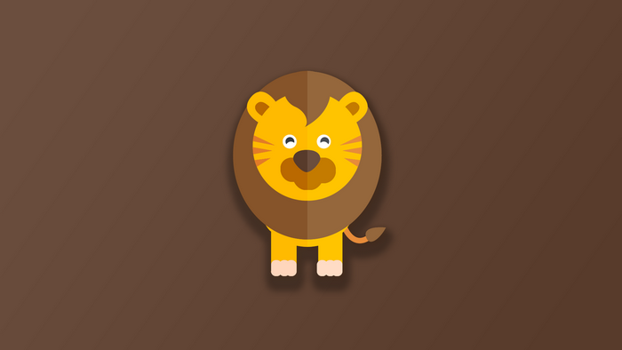 Simple illustration of a cartoon lion