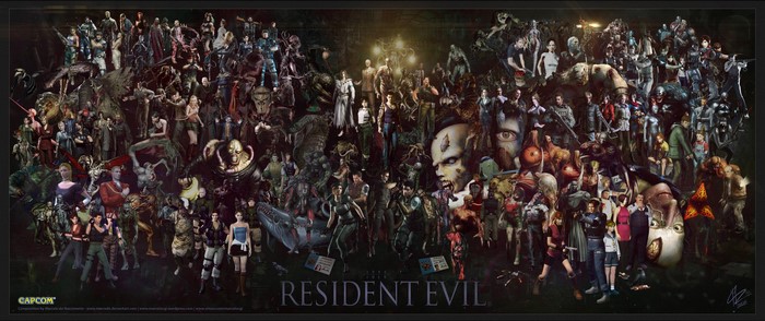 Resident Evil characters collage by Capcom