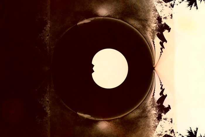 Abstract fractal with symmetry in brown and cream