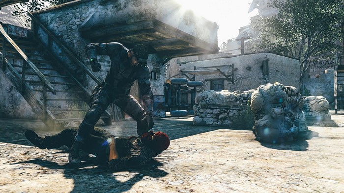 Sam Fisher from Splinter Cell: Blacklist fighting