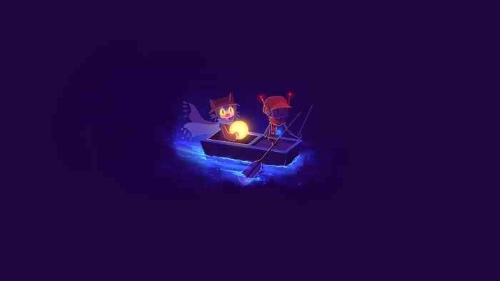 Niko and Robot in a boat from OneShot