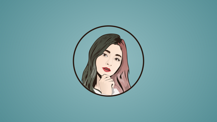 Artwork of a woman with two-toned hair