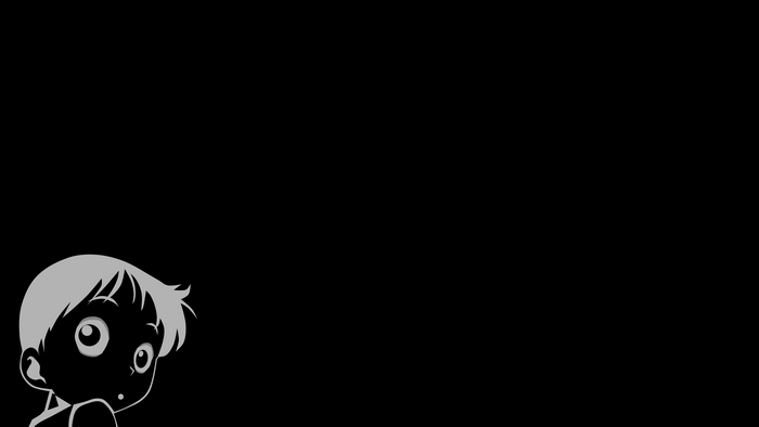 Anime boy peeking from the side