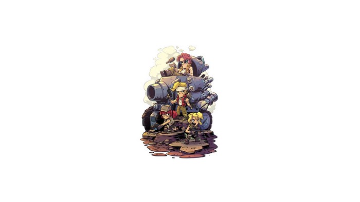 Metal Slug characters on a tank