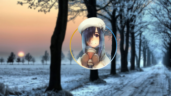 Hanako Ikezawa from Katawa Shoujo in winter scene