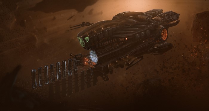 Spaceship artwork by Dmitrii Ustinov