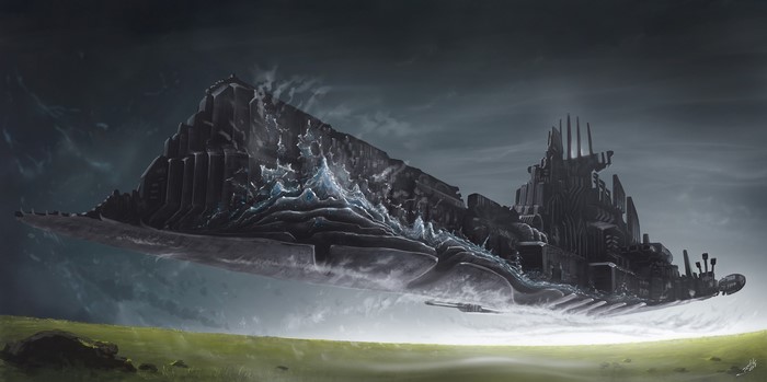 Spaceship artwork by Dmitrii Ustinov