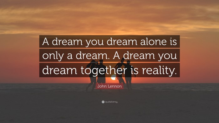 John Lennon quote about dreams and reality at sunset