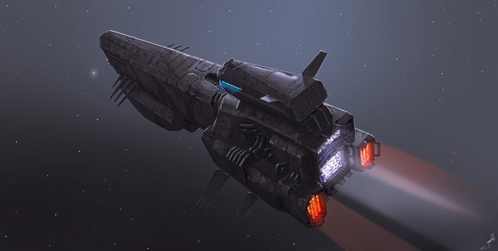 Spaceship artwork by Dmitrii Ustinov
