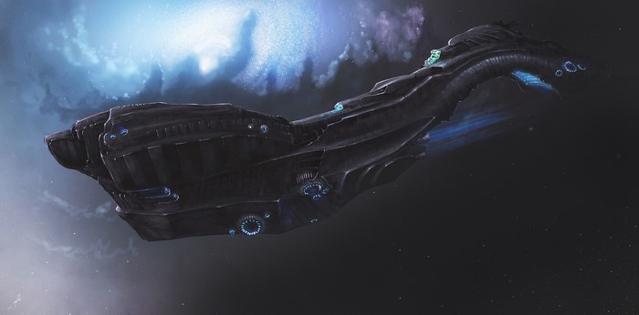 Spaceship artwork by Dmitrii Ustinov