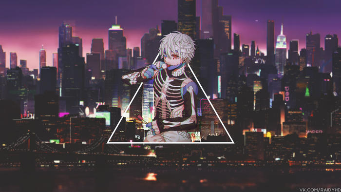 4K Tokyo Ghoul Anime Boy with Skeleton Design