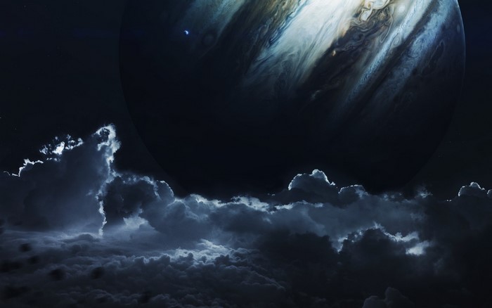 Jupiter and clouds by Vadim Sadovski