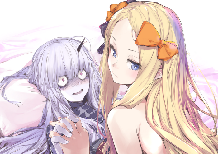 Anime girls with blonde and purple hair