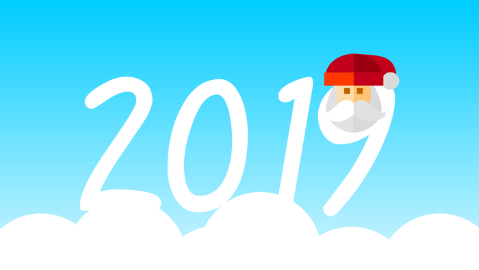 2019 with Santa Claus illustration