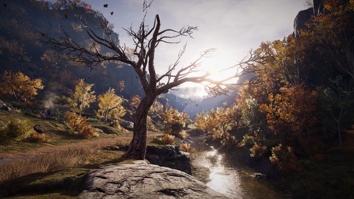 Assassin's Creed Odyssey screenshot of a tree by a river