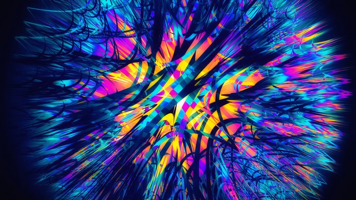 Colorful abstract digital art with blue hues