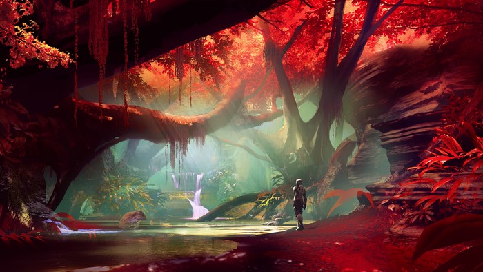 4K Destiny Digital Art Landscape with Water and Trees