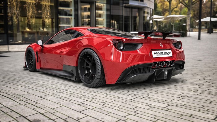 Red Ferrari 488 by Rostislav Prokop
